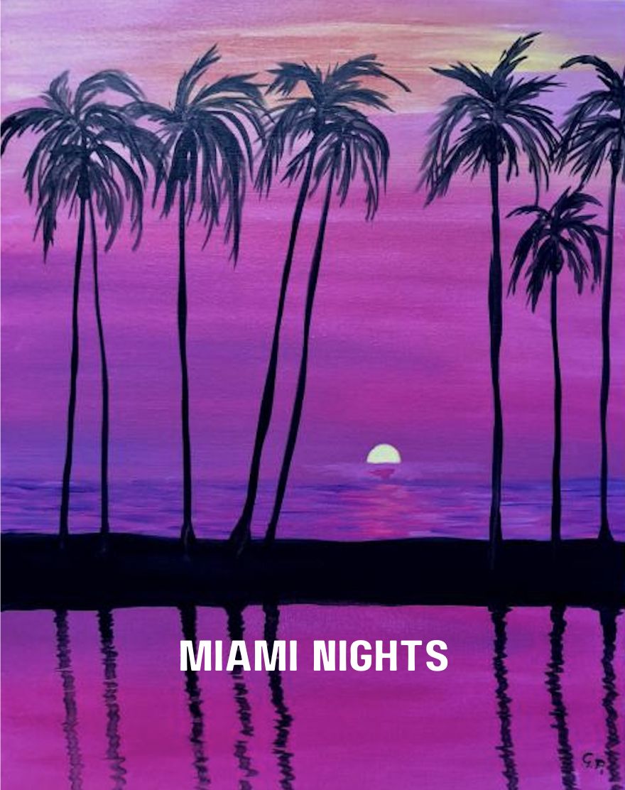 Miami Nights Paint Night At Kings Sports Bar, Guelph – May 21st, 2026 "Miami Nights" - Image 1