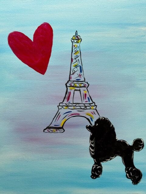 Poodle In Paris Paint Night At Malt & Barley, Kitchener - June 8th, 2026 "Poodle In Paris" - Image 1