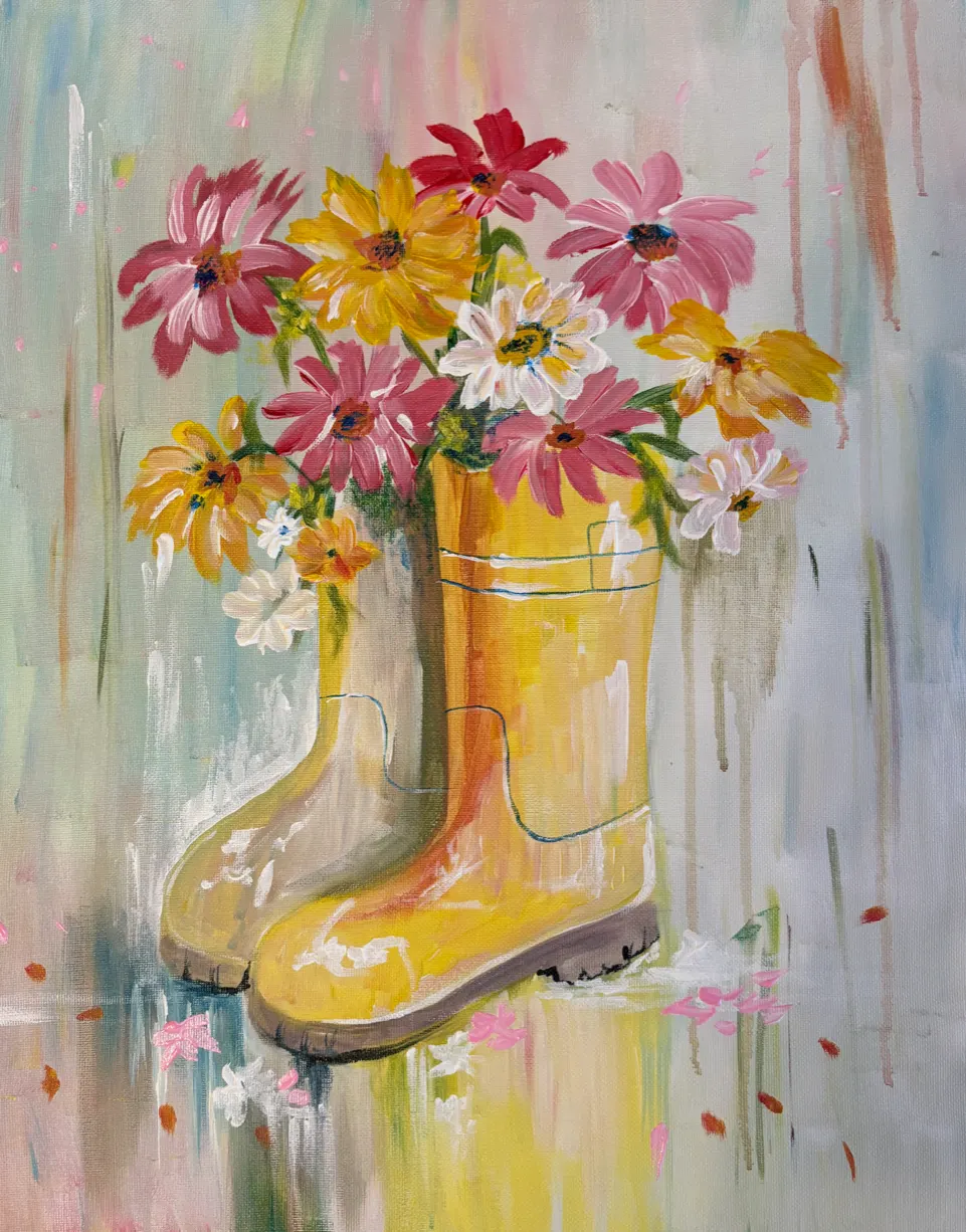 Paint Night at Wild Wing, Guelph - Aug 31st, 2026 "Bloom Boots" - Image 1