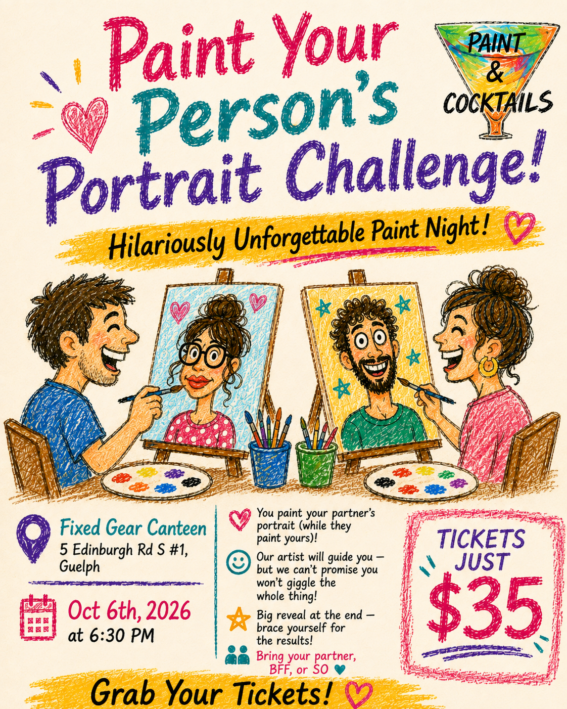 ChatGPT Image Aug 20, 2026, 03_12_35 PM Paint Your Person’s Portrait Challenge at Fixed Gear Canteen, Guelph - Oct 6th, 2026 - Image 1