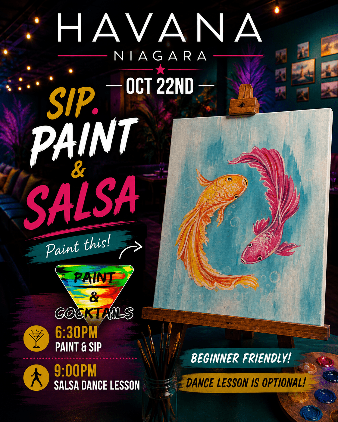 HAVANA Paint & Salsa Night At Havana Niagara Restaurant, Niagara Falls - Oct 22nd, 2026 "Betta Together" - Image 1